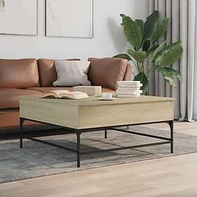 vidaXL Soffbord sonoma-ek 95x95x45 cm konstruerat trä och järn 3217065