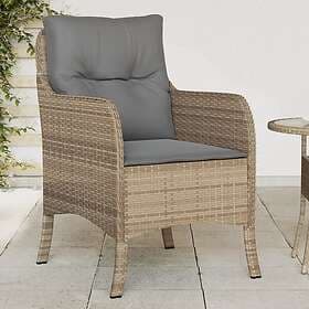 vidaXL Trädgårdsstolar med dynor 2 st blandad beige konstrotting 365149