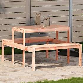 vidaXL Picknickbord 110x134x75 cm massivt douglasträ 832560
