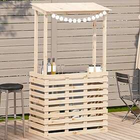 vidaXL Garden Bar Table with Canopy 112.5x57x195.5 cm Solid Wood 832534