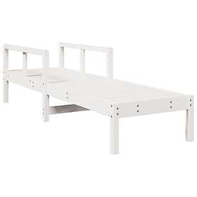 vidaXL Sunlounger solid pine white 199.5x62x55 cm