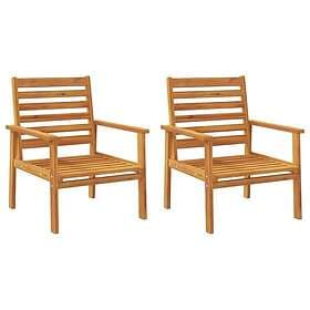 vidaXL Garden Chairs 2 pcs 66.5x65x81cm Solid Acacia Wood 366374