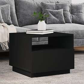 vidaXL Soffbord med LED svart 50x49x40 cm 839827