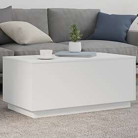 vidaXL Soffbord med LED vit 90x50x40 cm 839875