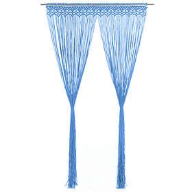 vidaXL Gardin makramé blå 140x240 cm bomull 323987
