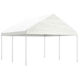 vidaXL Paviljong med tak vit 4,46x4,08x3,22 m polyeten 3155510