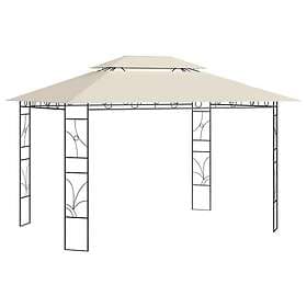 vidaXL Paviljong 4x3x2,7 m gräddvit 160g/m² 313915