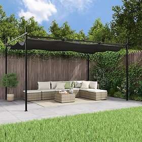 vidaXL Pergola med infällbart tak antracit 395x292x230 cm 360119