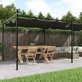 vidaXL Pergola med infällbart tak antracit 589x292x230 cm 360122