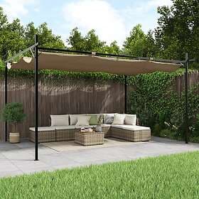 vidaXL Pergola med infällbart tak taupe 395x292x230 cm 360118