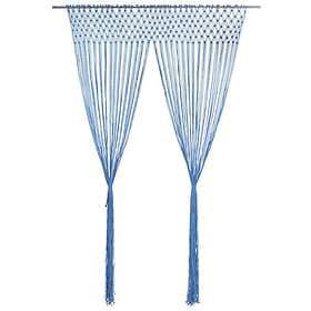 vidaXL Gardin makramé blå 140x240 cm bomull 323985