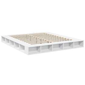 vidaXL Sängram vit 200x200 cm konstruerat trä 3280447