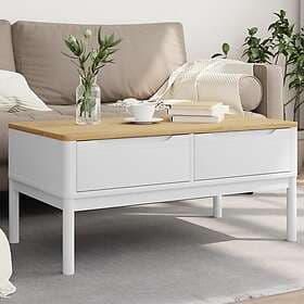 vidaXL Soffbord FLORO vit 99x55,5x45 cm massiv furu 374018