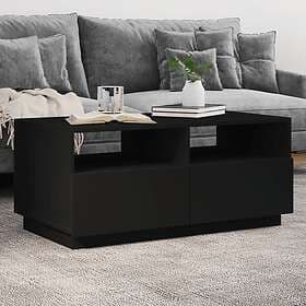 vidaXL Soffbord med LED svart 90x49x40 cm 839834