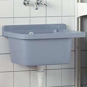 vidaXL Wall-mounted Washbasin Grey 50x35x24 cm Resin