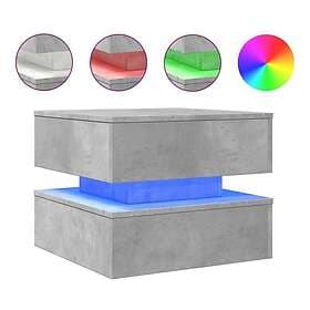 vidaXL Coffee Table 839857 LED Concrete Grey 50x50x40 cm