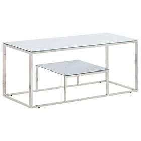 vidaXL Soffbord silver rostfritt stål och härdat glas 350019