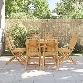 vidaXL Hopfällbara trädgårdsstolar 8 st 46x66x99 cm bambu 3278513