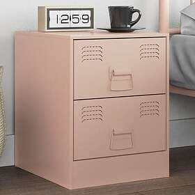 vidaXL Sängskåp rosa 34,5x39x44 cm stål 841621
