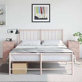 vidaXL Sängskåp 2 st rosa 34,5x39x62 cm stål 841778