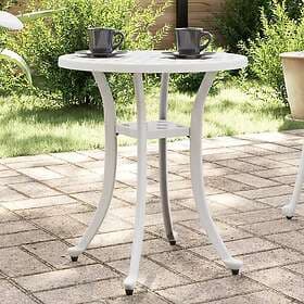 vidaXL Trädgårdsbord vit Ø48x53 cm gjuten aluminium 4002825