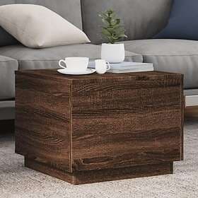 vidaXL Soffbord med LED brun ek 50x50x40 cm 839874