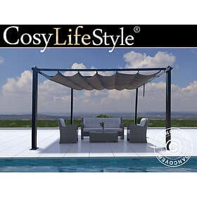 Dancover Pergola paviljong Trädgårdspaviljong Santa Cruz, 3x3m, Svart/Grå