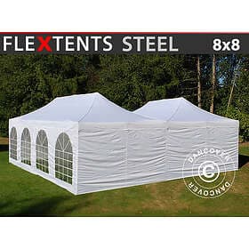 Dancover Snabbtält Depåtält Easy-up tält Eventtält Partytält FleXtents Steel 8x8