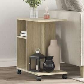 vidaXL Sidobord med hjul sonoma-ek 50x30x55,5 cm konstruerat trä 840571