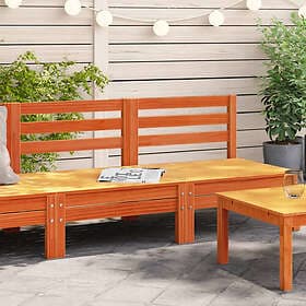 vidaXL Garden sofa without armrest 2-seat waxed brown solid pine 838002