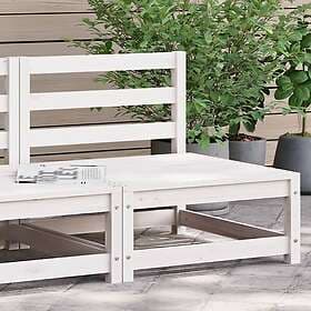 vidaXL Trädgårdssoffa utan armstöd vit 70x70x67 cm massiv furu 837915