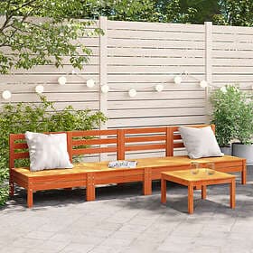 vidaXL Garden sofa without armrest 4-seat solid pine 838009