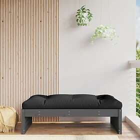 vidaXL Fotpall för trädgården grå 120x80 cm massiv furu 825753