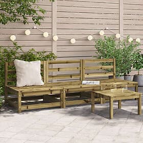 vidaXL Trädgårdssoffa utan armstöd 3 st vit 70x70x67 cm 837934