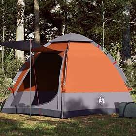 vidaXL Campingtält 4 personer grå och orange snabbrest 4005337