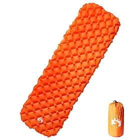 vidaXL Uppblåsbar campingmadrass 1 person orange 190x58x6 cm 4007114
