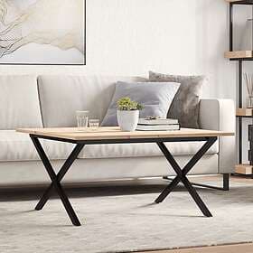 vidaXL Coffee Table X-frame 80x80x45 cm Solid Pine and Cast Iron 3282685