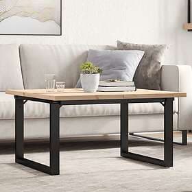 vidaXL Coffee Table O-ram 80x80x45.5 cm Solid Pine and Cast Iron 3282729