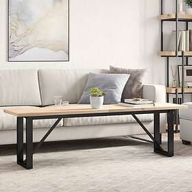 vidaXL Coffee Table O-ram 160x40x45.5 cm Solid Pine and Cast Iron 3282734