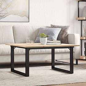 vidaXL Coffee Table O-ram 80x80x45 cm Solid Pine and Cast Iron 3282663