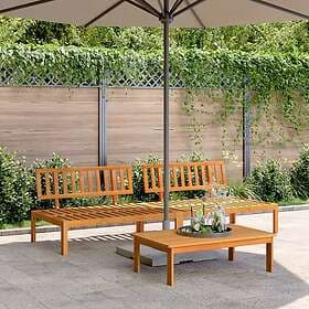 vidaXL Sofa armless for garden with cushions black rattan 365961