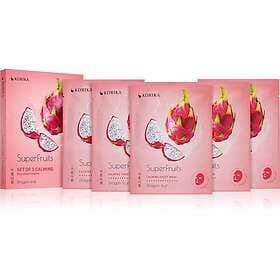KORIKA SuperFruits Dragon Fruit Calming Face Sheet Masks Set 5st