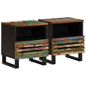 vidaXL Sängbord 2 st 40x33x46 cm massivt återvunnet trä 377475