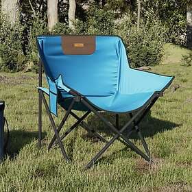vidaXL Campingstolar med ficka fällbar 2 st ljusblå 366553
