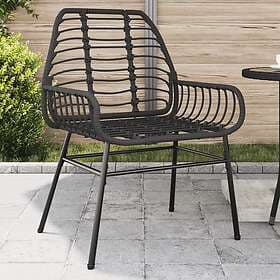 vidaXL Garden Chairs 2 pcs Black Poly Rattan 369091