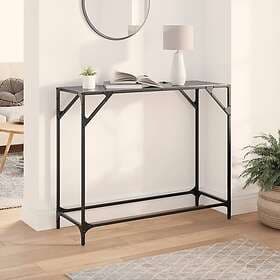 vidaXL Konsolbord med svart glasskiva 98x35x81 cm stål 846021