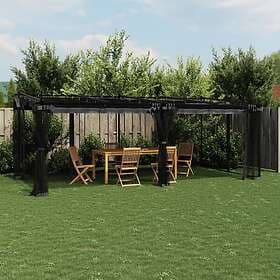 vidaXL Paviljong med nätväggar antracit 6x3 m stål 4003915
