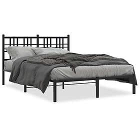 vidaXL Bed Frame with headboard metal black 120x190 cm