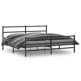 vidaXL Sängram med huvudgavel och fotgavel svart metall 183x213 cm