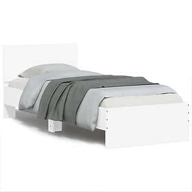 vidaXL Bed Frame with headboard white 90x200 cm engineered wood